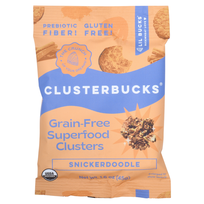 Snickerdoodle Clusterbucks gluten free snack single serve 1.6 oz