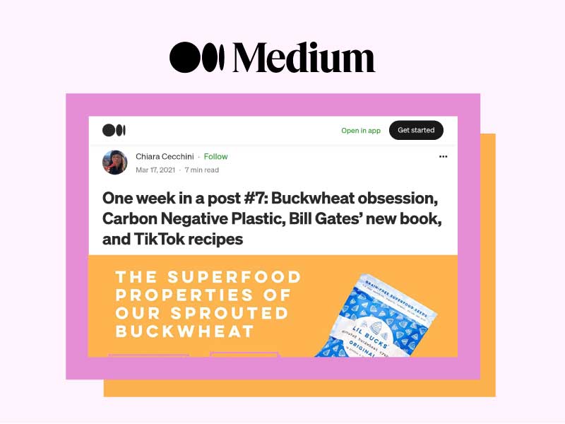 Medium: One week in a post #7: Buckwheat obsession, Carbon Negative Plastic, Bill Gates’ new book, and TikTok recipes
