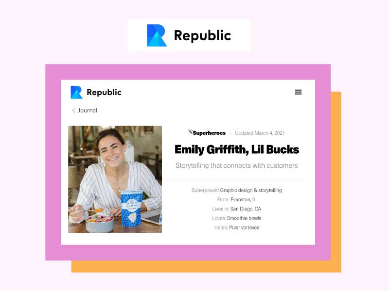 Republic: Emily Griffith, Lil Bucks Storytelling that connects with customers