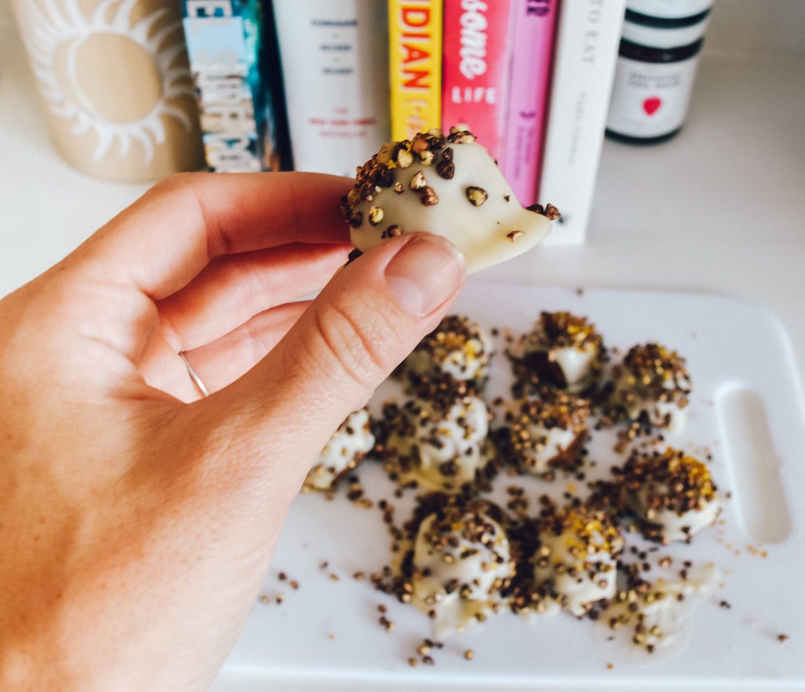 Peanut Butter Crunchy Snowballs