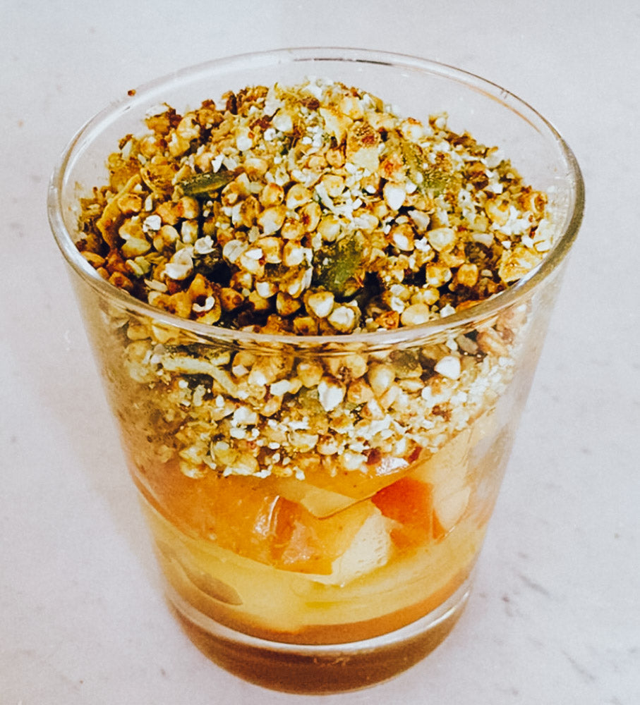 Summer Vanilla and Lemon Myrtle Buckwheat Apple Crumble