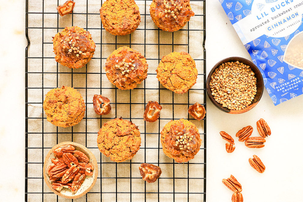 Cinnamon Apple Pumpkin Pecan Muffins