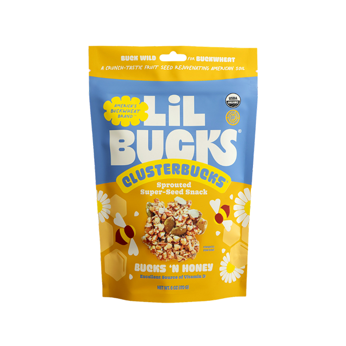 Yellow Lil Bucks Clusterbucks snack package 