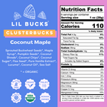 coconut maple clusterbucks nutrition facts 6 oz bag