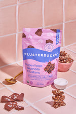 Chocolate Sea Salt Clusterbucks 6 oz bag stylized photo