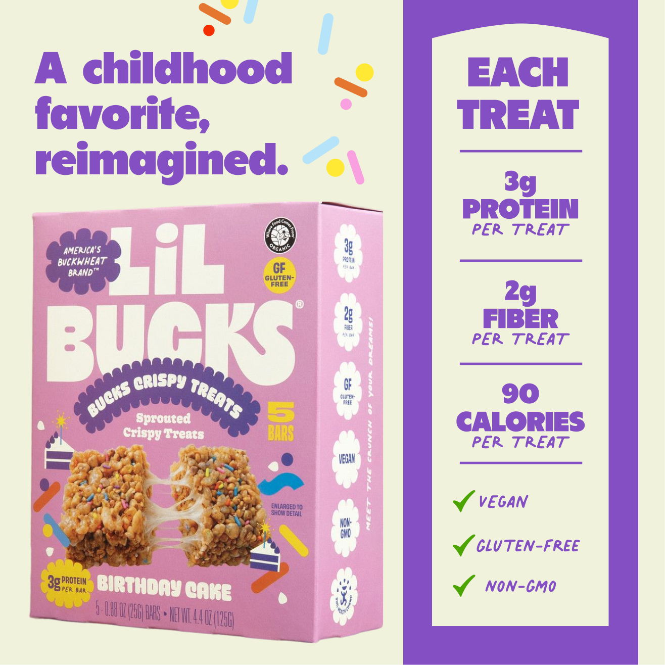 Birthday Cake Bucks Crispy Treat